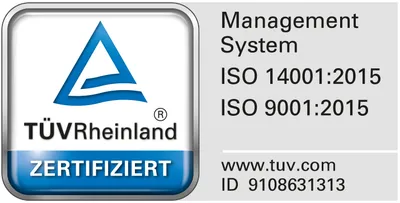 TÜV Rheinland Zertifikat DIN EN ISO 9001 / 14001