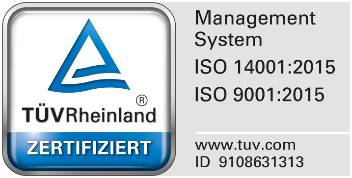 TÜV Rheinland Zertifikat DIN EN ISO 9001 / 14001